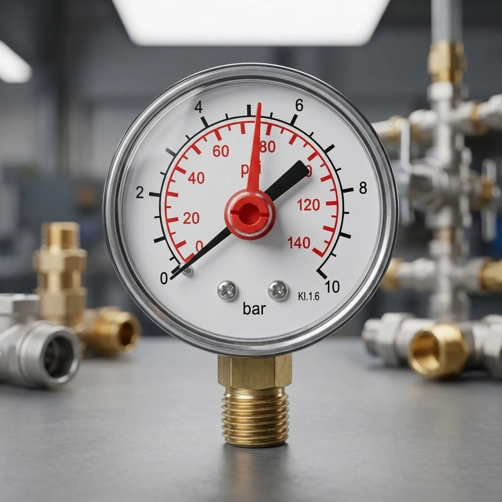For Home Water Supply 10 Bar Pressure Gauge Reliable Pressure Gauge Hydraulic 0-10 Bar for media 1 To 90 C Max Torque 20 Nm