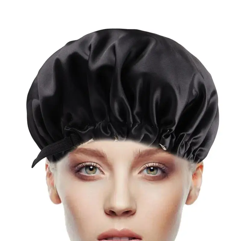 أغطية شعر للنساء للنوم، شعر مجعد، أغطية من الساتان، طبقة مزدوجة، شعر طويل وقصير، مناسب للسفر المنزلي، شعر نوم مرن