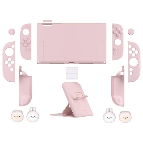 Imagen 2 del producto PlayVital - Funda Protectora de Silicona para Nintendo Switch 2, Carcasa Rígida Antideslizante para Joycon 2 con 6 Tapas para Joystick - Rosa