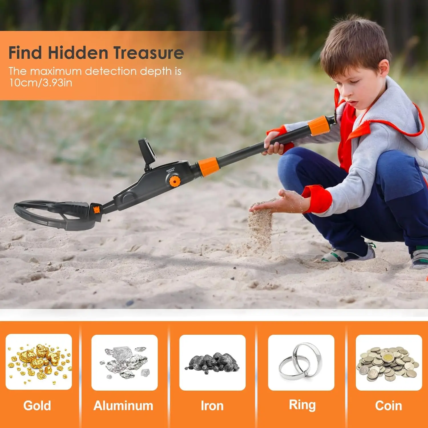 MD1008A Metal Detector Professional Handheld Gold Treasure Underground Metal Detector Tracker Seeker Finder Kids Metal detector