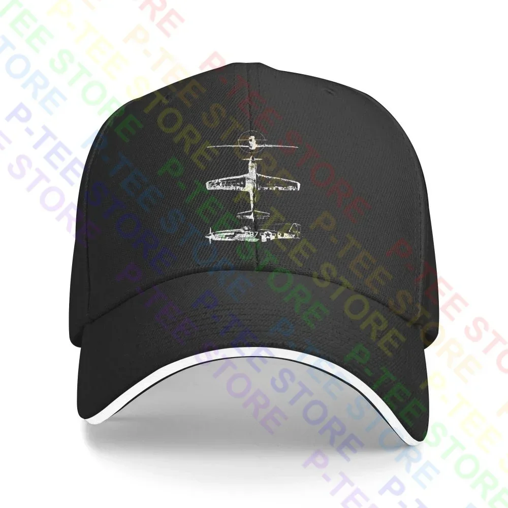 P51 Mustang American Ww2 War Plane Sandwich Cap Baseball Cap Trucker Hat Unique Novelty Adjustable