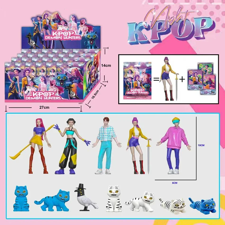 Demon Hunters Figure Huntrix Figures Toy Derpys Tiger Rumi Mira Zoey Sussy Figurine Ornament Kpop Demon Hunters Figure Blind box
