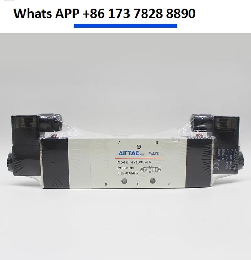 

Airtec solenoid valve 4V220 4V320 4V430-15 DC24V AC220V control valve reversing valve