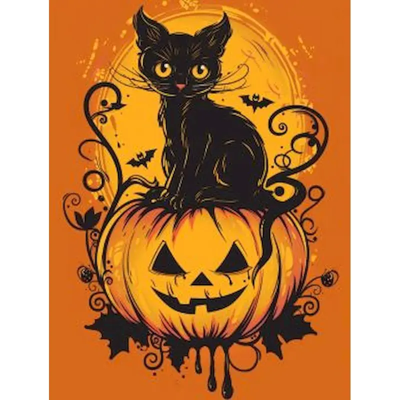 

GATYZTORY Oil Paint By Numbers Frame For Adults Drawing By Numbers Pumpkin Cat Handmade Wall Decor Gift On Canvas Crafts