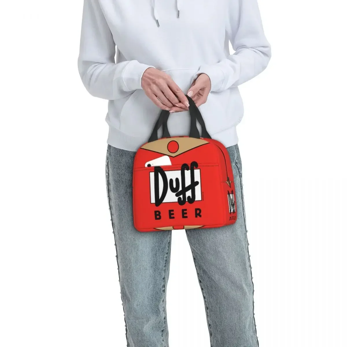 Duff Bier isoliert Lunch pakete tragbare Picknick taschen Thermo kühler Lunchbox Lunch Tote für Frau Arbeit Kinder Schule