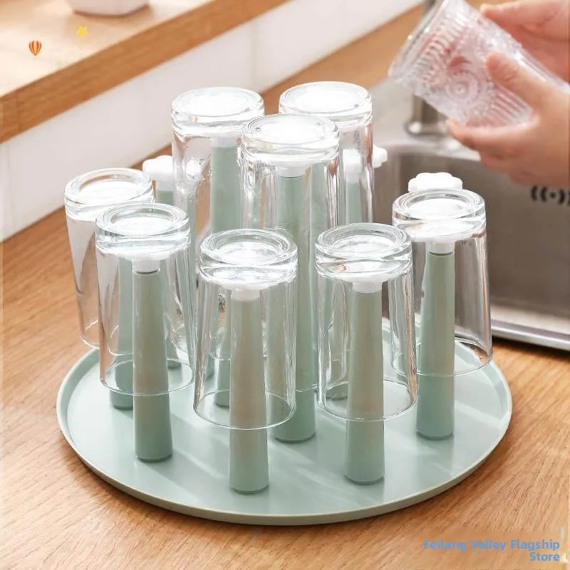 

Инновационная подвесная подставка для чайных чашек с дренажем, органайзер для хранения, креативный органайзер для ванной комнаты, стеклянная подставка для чашек для домашнего использования