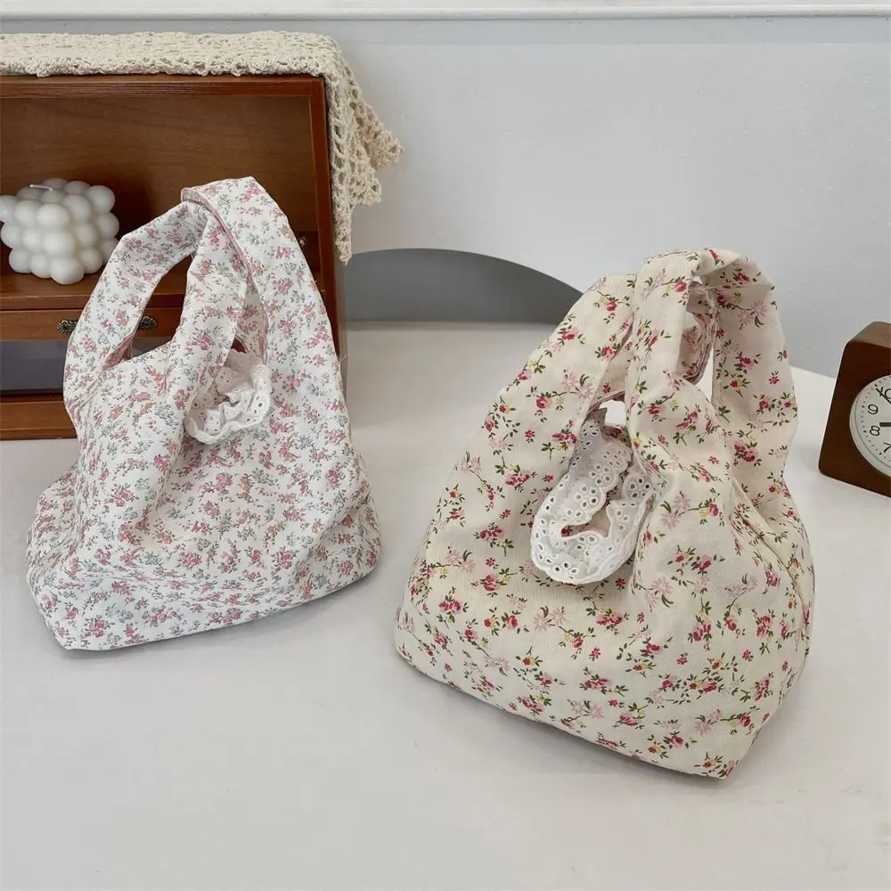 

Fashion Small Florals Women's Handbag Large Capacity Portable Mini Wrist Bag Cosmetic Bags Going Out