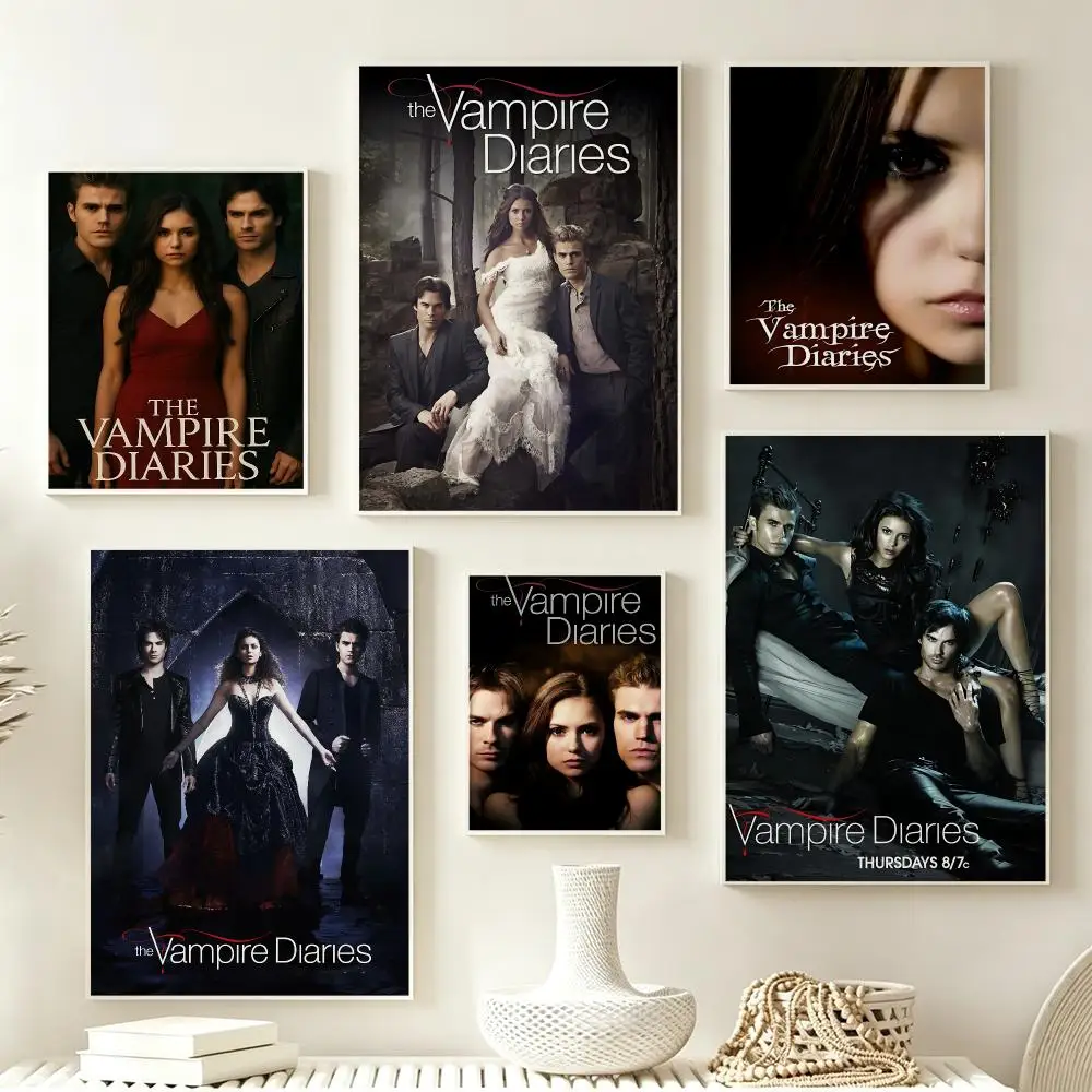 Series Vampire Diaries Poster Poster Multiple Sizes  frameless Creamy Style Wall Art Home Decor For Living Room Bedroom gift