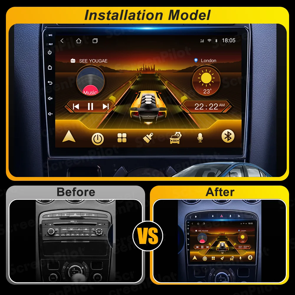 لبيجو 308 308SW 2007-2018 2019 2020 408 أندرويد 15 راديو السيارة الوسائط المتعددة مشغل فيديو ستيريو رئيس وحدة 2 din بلوتوث DSP