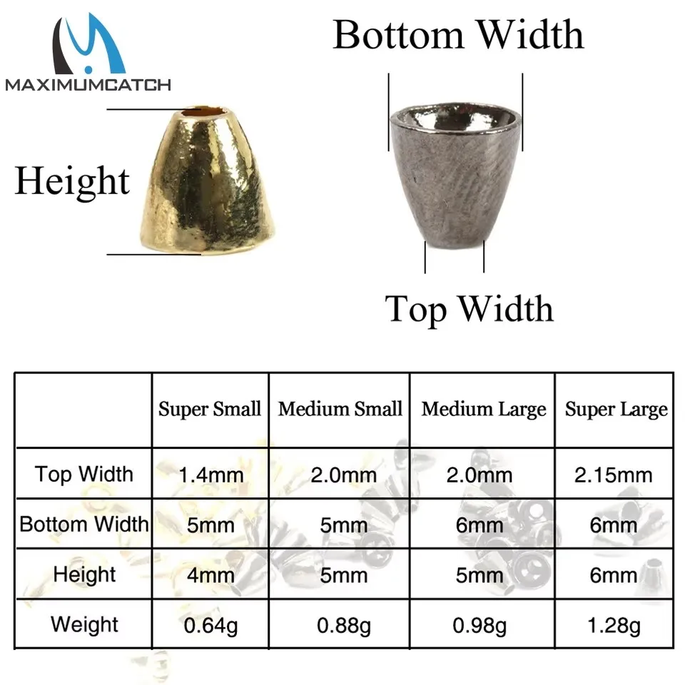 MAXCATCH Cuentas de tungsteno cónicas con cabeza para mosca - imagen 4