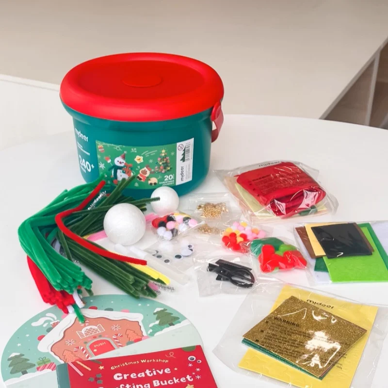 Emballage de seau de noël créatif fait à la main, paquet de matériel de bricolage, jouets cadeaux interactifs Parent-enfant, décoration de maison, nouvelle collection
