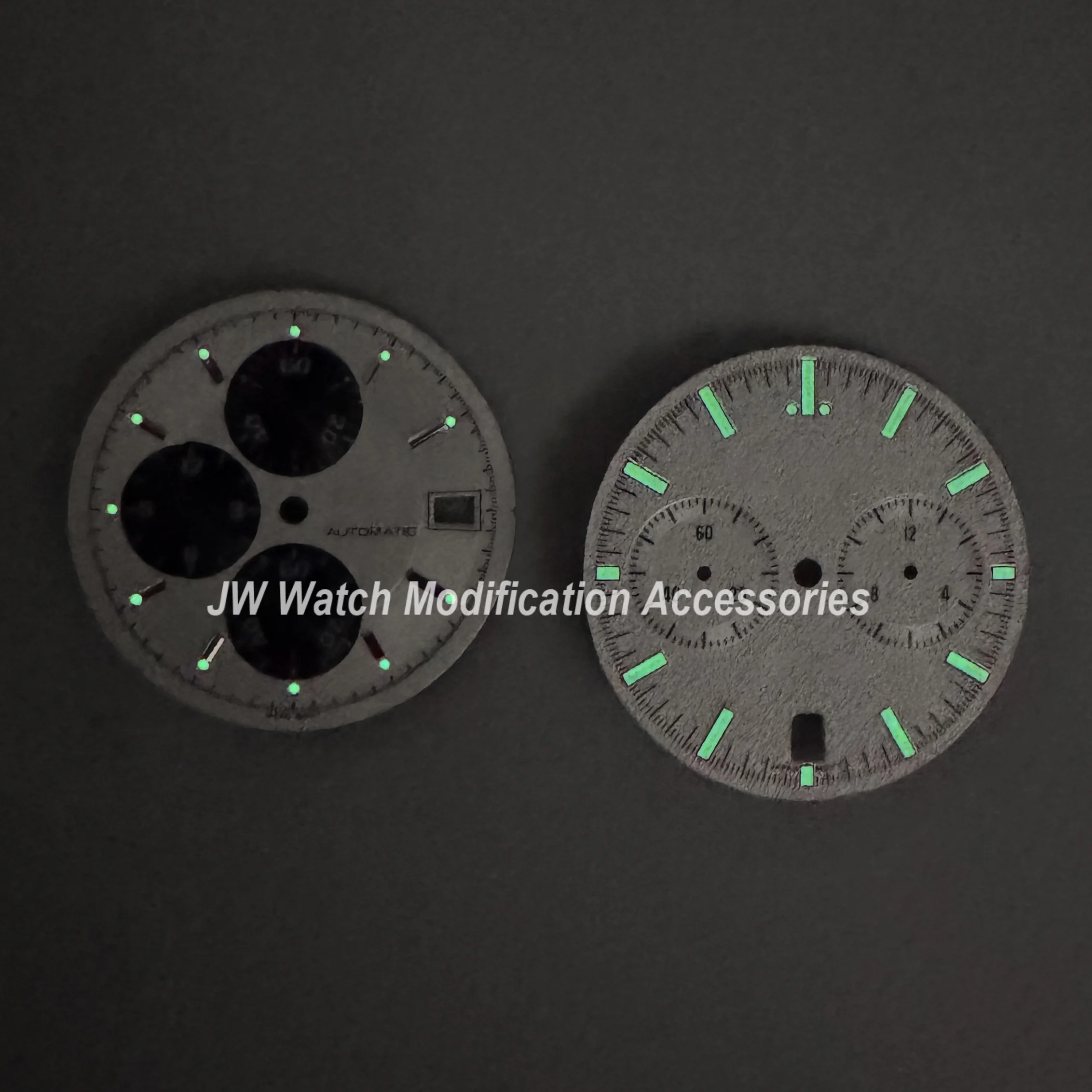 Esfera con logotipo de velocidad S de 32,5mm adecuada para movimiento VK67, accesorios de modificación de reloj de calidad Mattet luminoso verde