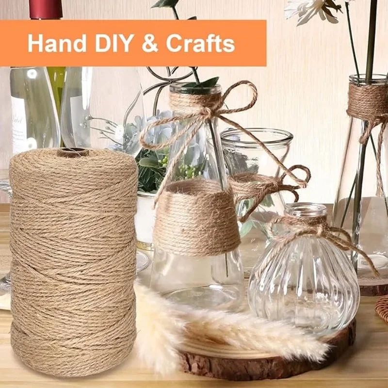 2/1 لفات خمر حبل القنب المنسوجة يدويا ، DIY الإضاءة هالوين عيد الميلاد الزفاف الديكور حبل القنب ، قوي ودائم #3