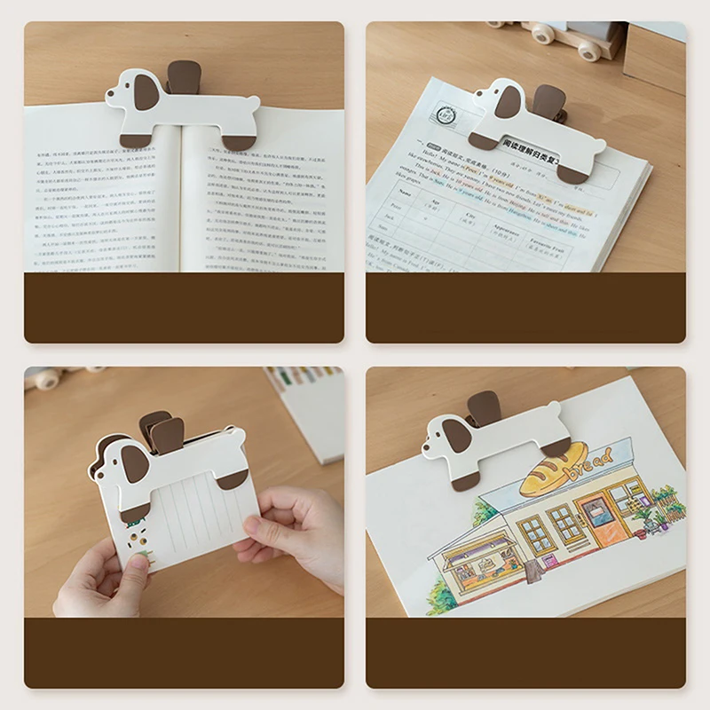 

Puppy Shape Plastic Bookholder Simple Reading Aid Fixed Bookcase Bookmark Creative Design Practical Bookstore Notebook Holder