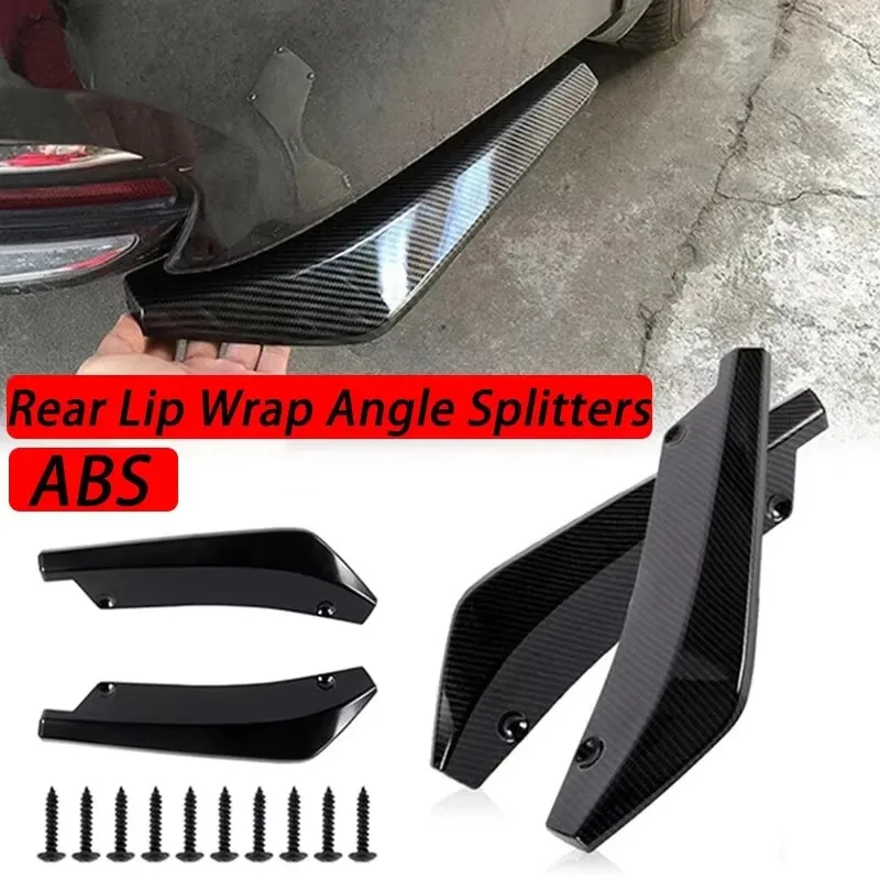 

Mobidea 2pcs Black Rear Lip Wrap Angle Splitters Universal Car Rear Bumper Lip Diffuser Splitter Spoiler Scratch Protector