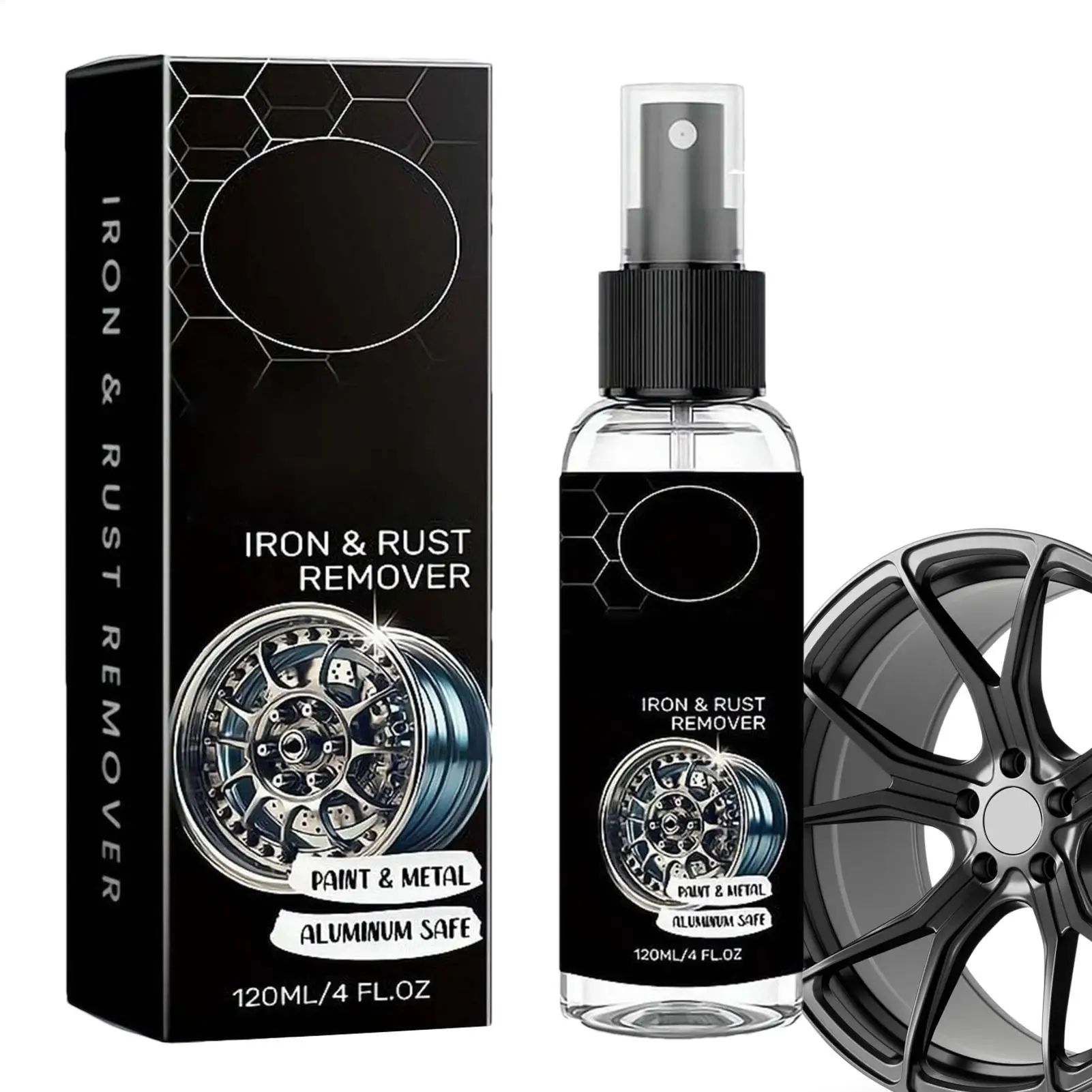 Car Rust Remover Spray Metal Chrome Paint Cleaner Iron Powder Remover Auto Detailing Maintenance Anti Rust Protectant 120ml