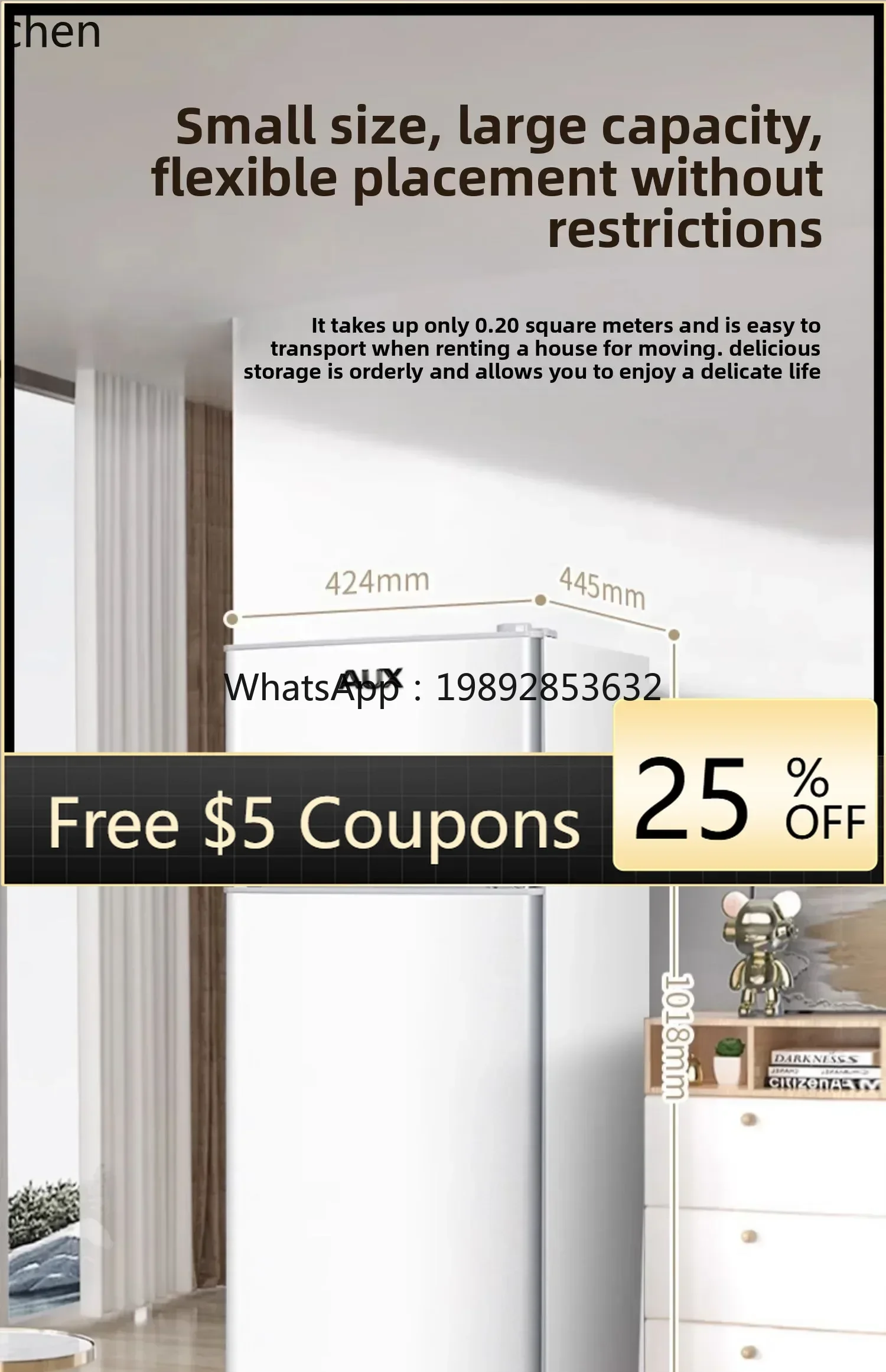 

AA Oaks Small Refrigerator Small Double Door Office Mini Two-person Dormitory Rental Room Refrigerator