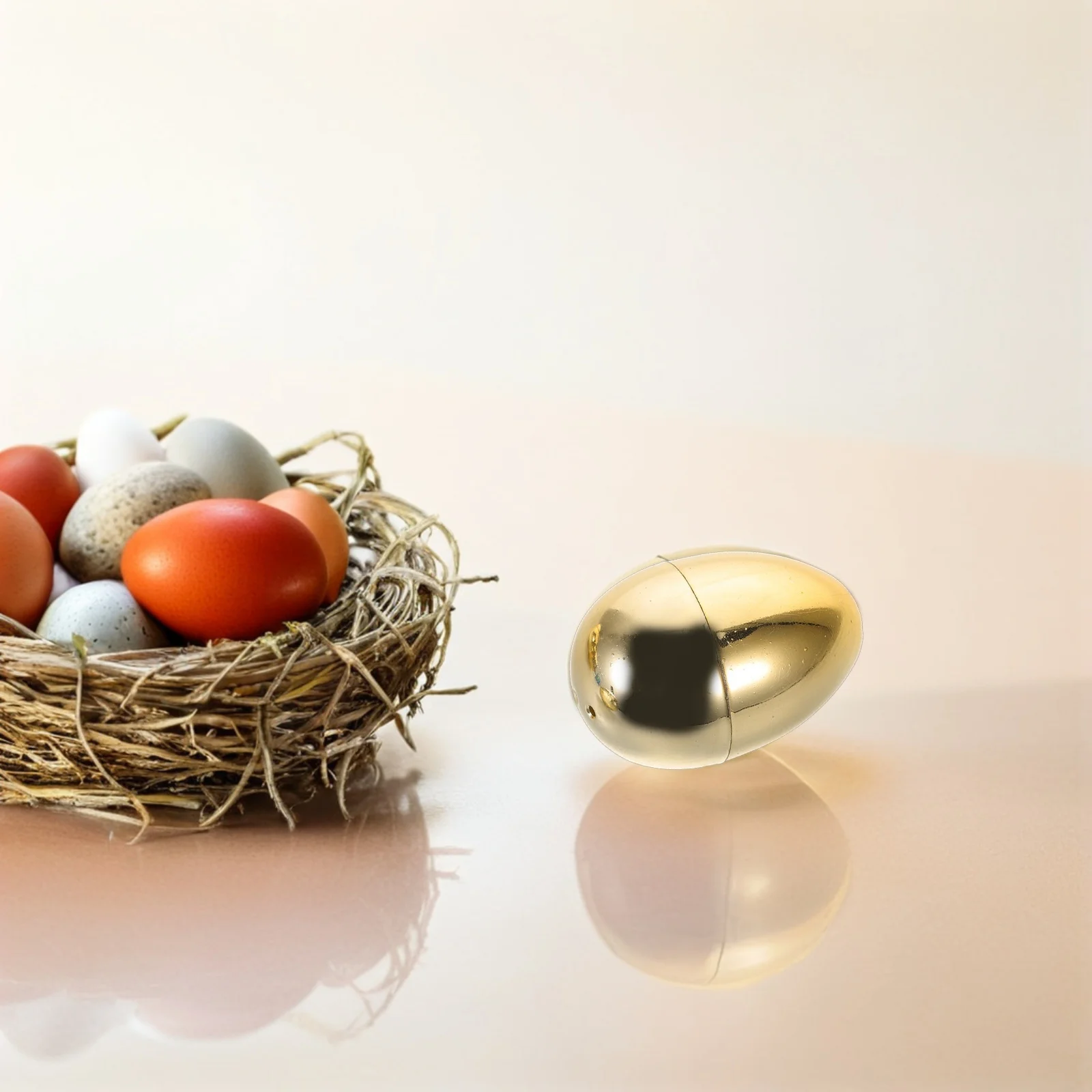 

16Pcs Golden Easter Eggs Fillable Plastic Balls Openable Prize Raffle Hollow Spring Decoration Eggs Classroom Party Favor