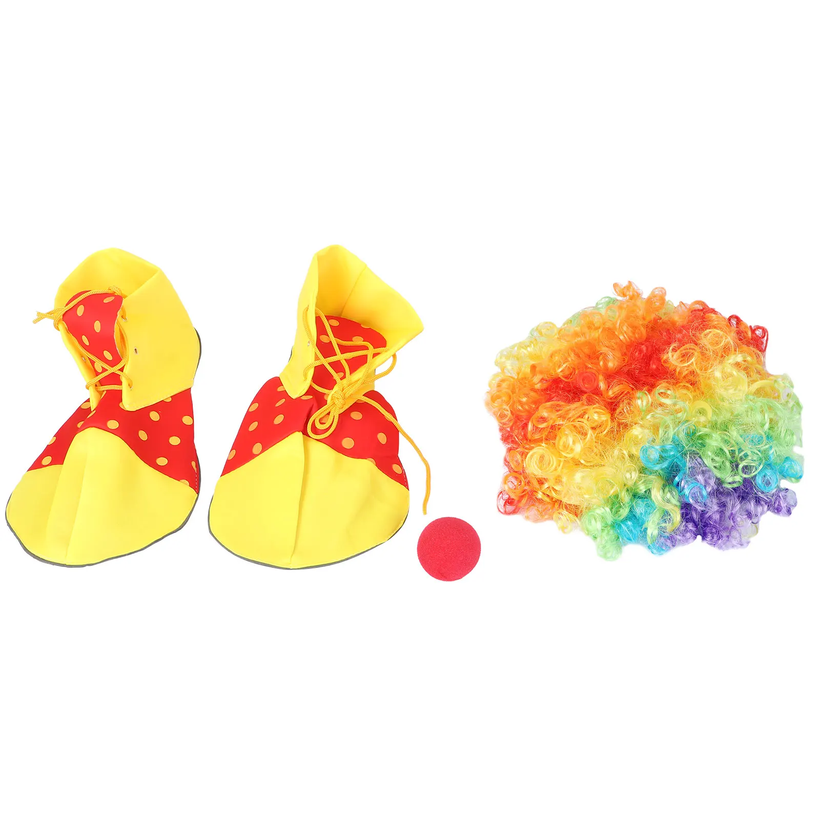 1 conjunto 1 conjunto de traje de palhaço de halloween adulto sapatos de nariz festa cosplay desempenho carnaval vestir-se adereços tema circo