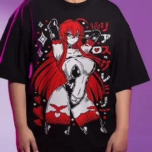 Rias Gremorye T-Shirt High School DxD Rias Gremory Aesthetic Sexy  Shirt