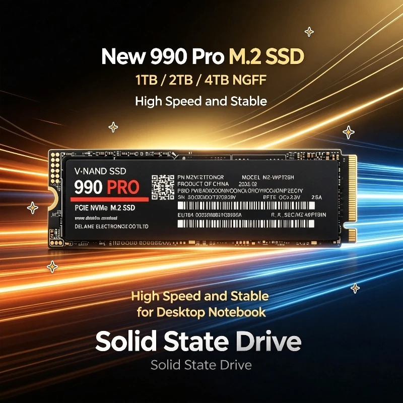 Genuine 990 PRO 512TB-4TB NVMe SSD, M.2 2280 PCIe Gen4, 7450MB/s Speed, Ideal for PS5 Console, Gaming Laptops & Desktops.