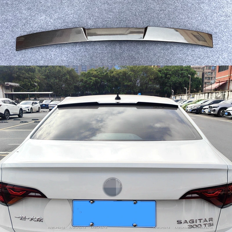 

For VW Volkswagen Jetta MK7 2019- 2024 M4 Style ABS Gloss Black/Carbon Look Rear Window Roof Spoiler Wing Body Kit Accessories