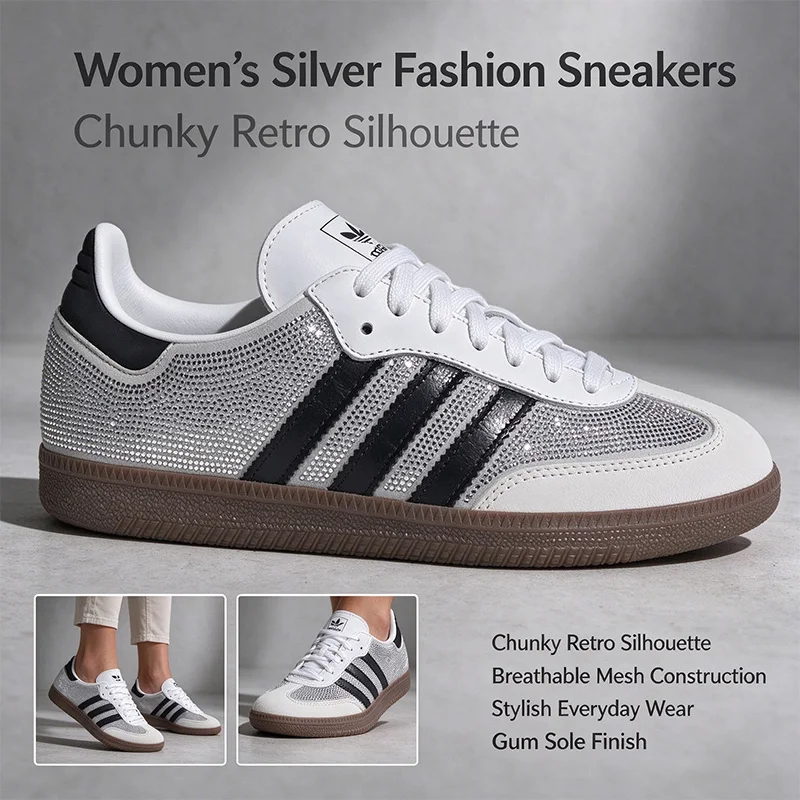 Adidas SAMBA OG W IH9055 Retro Rhinestone Leather Sneakers Men Women Flat Fashion Daily Walking Shoes Free returns