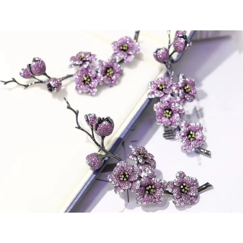 

RUIF 925 Silver 5A Zirconia Luxury Plum Blossom Brooches Clothes Pins Sweater Coat Clothing Accessories Muifa Brooch