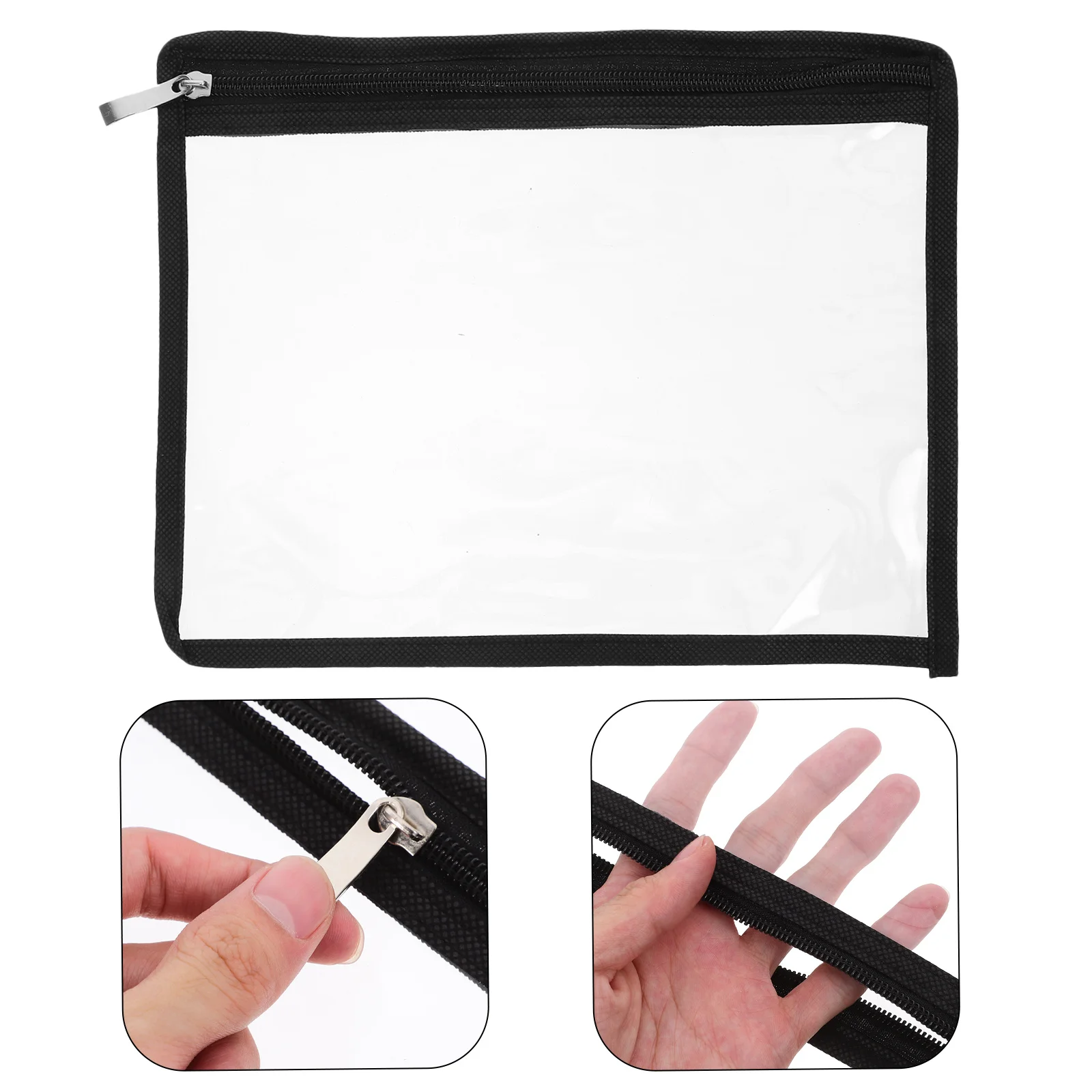 

6Pcs Transparent Pencil Bag PVC Zipper Pouch Clear Organizer for School Office Travel Stationery Document Storage Waterproof