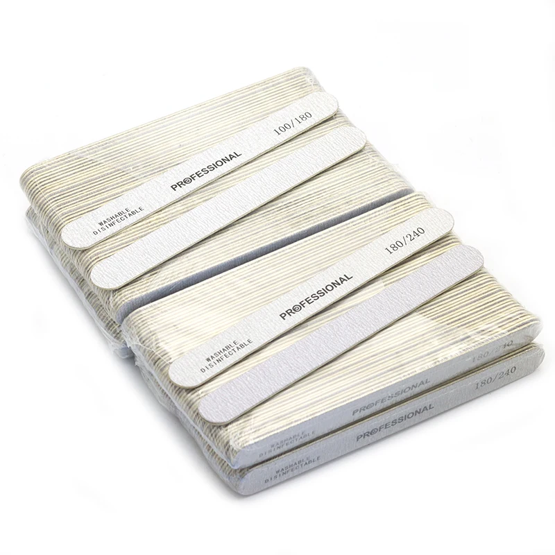 Houten Nagelvijl Professionele Nail Art Schuren Buffer Bestand 100/180/240 Dubbelzijdig Voor Salon Manicure Pedicure UV gel Tips