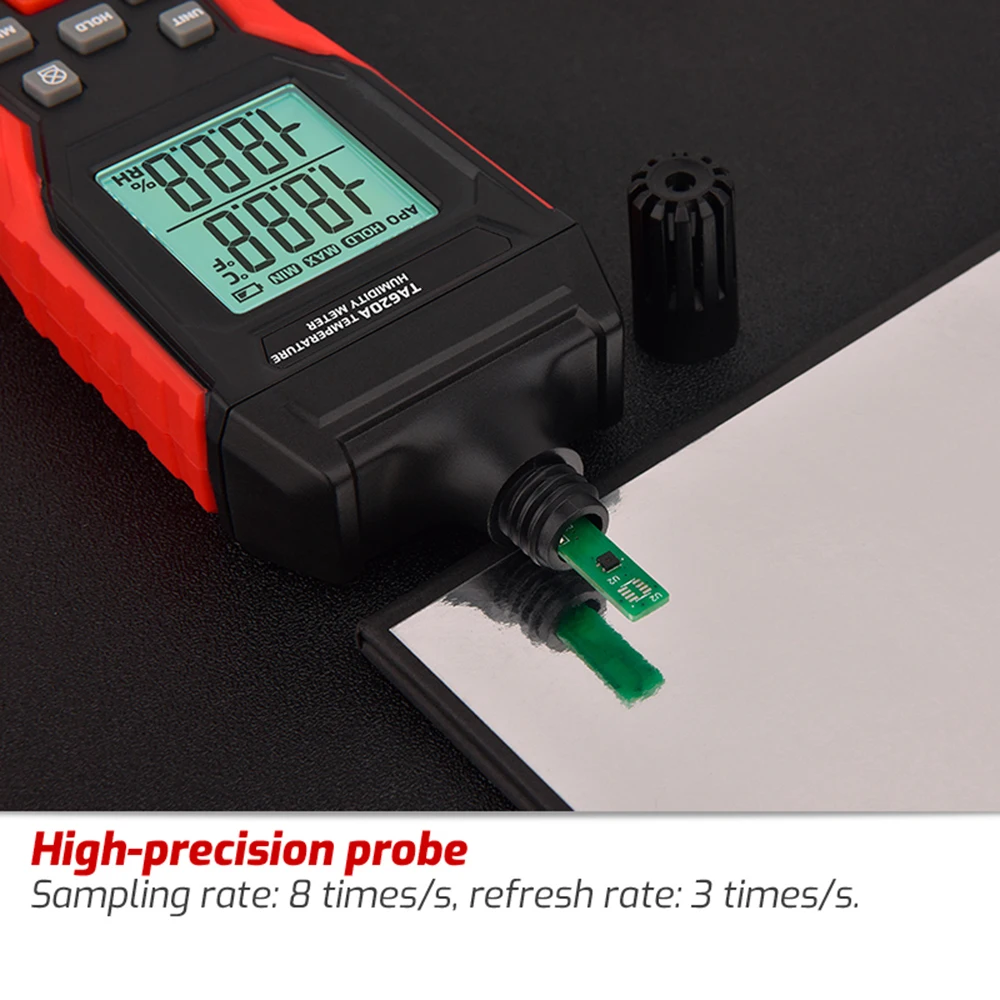 High-precision Handheld Temperature Humidity Meter Industrial Household Hygrothermograph -20-60℃ 0-100RH Max/min Lockable