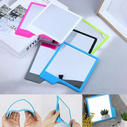 Imagen 2 del producto Espejo de silicona a la moda, espejo de 14,5x16,5x13cm, autoempuñaduras inastillables, maquillaje, ducha, baño de viaje, 1 unidad