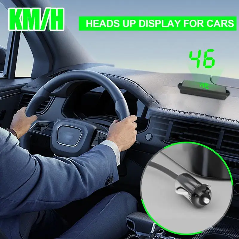 Head Up Display For Car Instant Head-Up Display LED Colorful Screen Sun Visor Car Speedometer Display GPS Mode USB Rechargeable