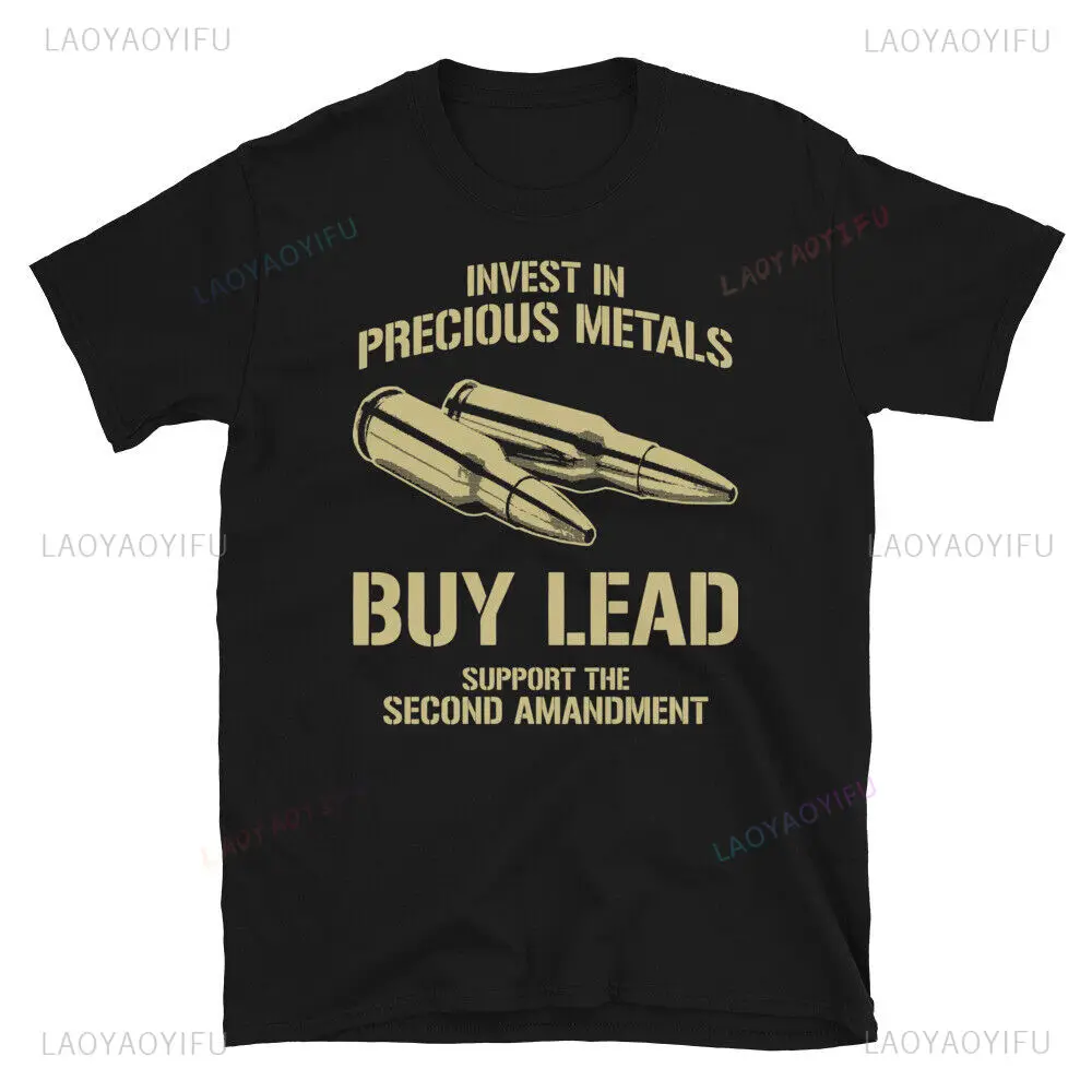 Gun Control Precious Metals 2nd Amendment Freedom T-shirt，Men's Classic Retro Casual Cotton T-shirt