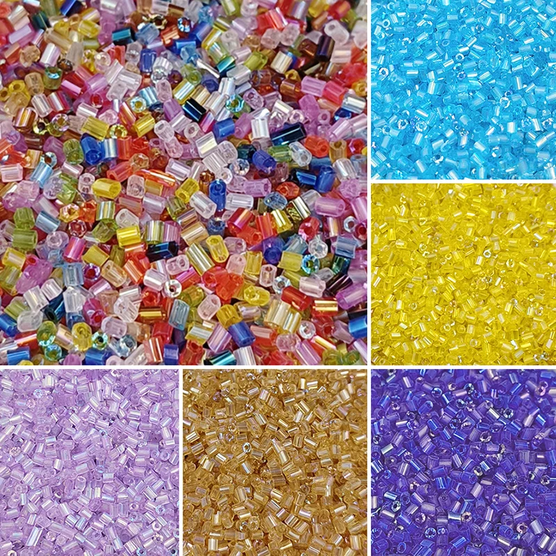 about 1000pcs 11-13g/Bag 2*3mm Mini Glass Tube Beads Jewelry findings for Craft Beads Sewing Garment Accessories