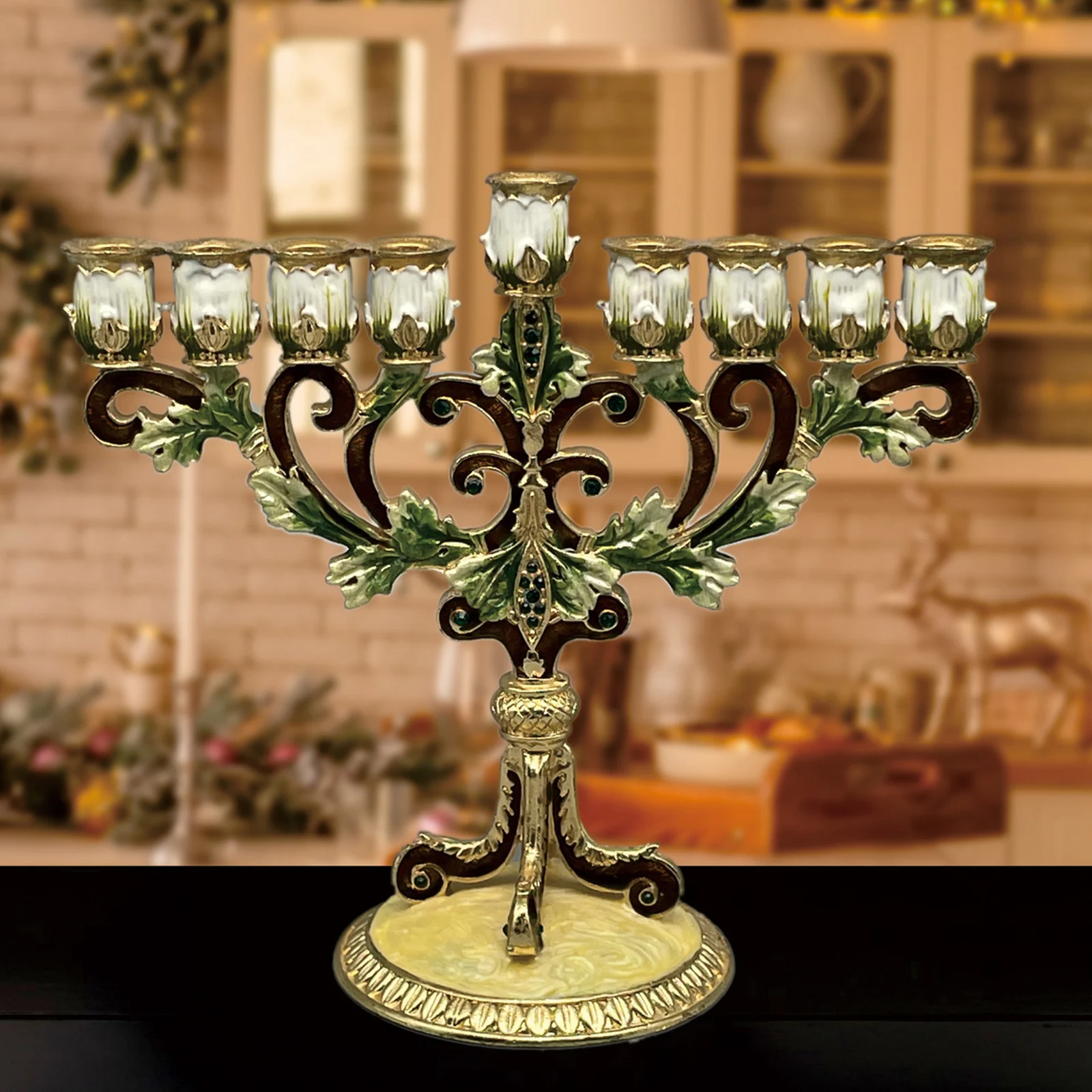 Candle Stand for Christmas Party Wedding Home Decor Artistic Metal Candle Holder for Hanukkah Menorah Candlestick Candelabrum