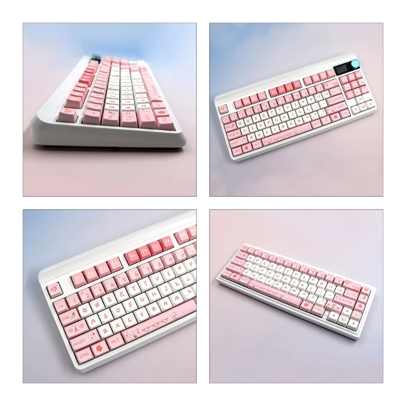 Pink Bear Tema Keycap Set para meninas, teclado mecânico Keycap, DyeSublimation, MAD, PBT, 141