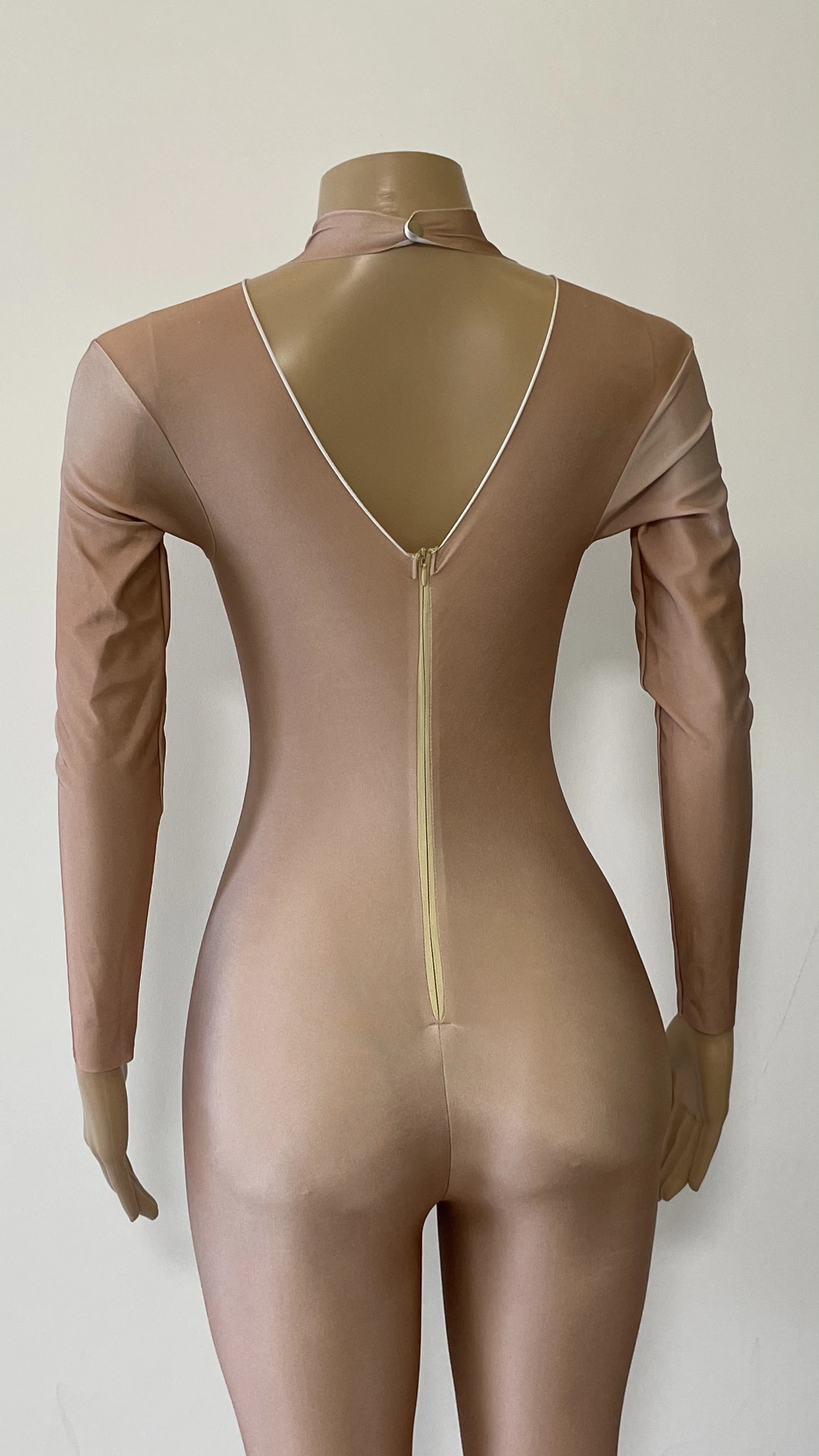 Nude Skinny Bodysuit Sexy Leggings Costume One-piece Dance Performance Wear Female Singer Stage Big Stretch Jumpsuit