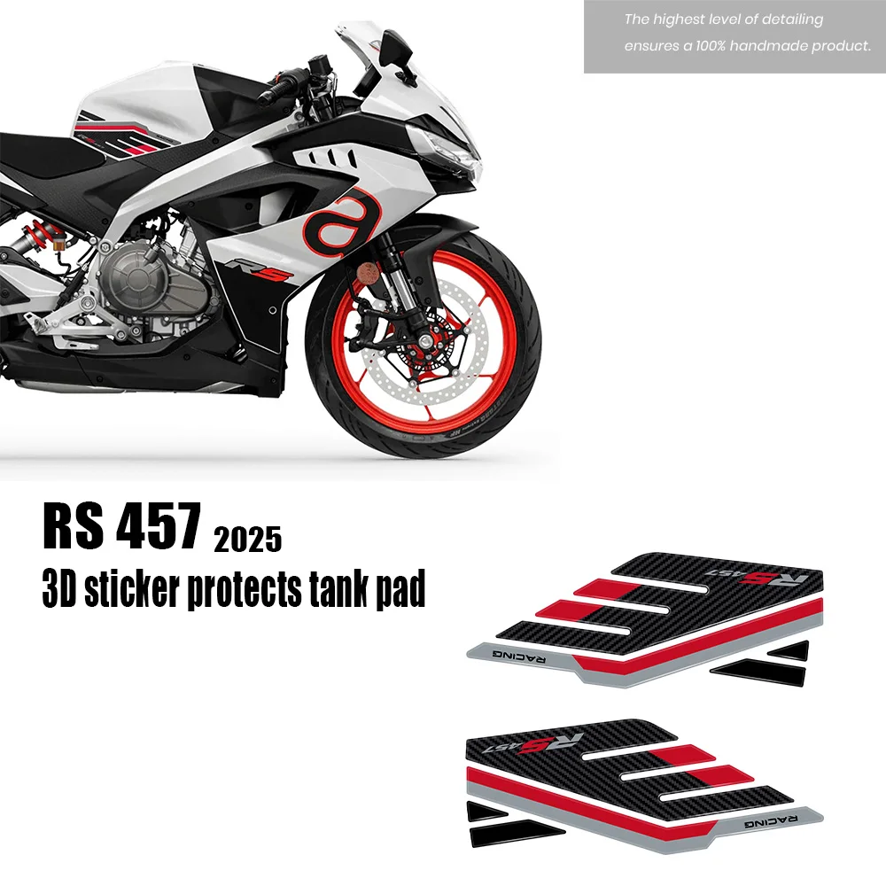 

For RS 457 RS457 2025 Motorcycle Accessories 3D Resin Stickers Protection Tank Pad Kit Tank Side Fuel Tank Side