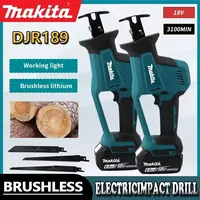 Makita DJR189 18V Cordless Electric Reciprocating Saw Brushless Rechargeable Wood Metal Cutting Saw Portable Saw Power Tool