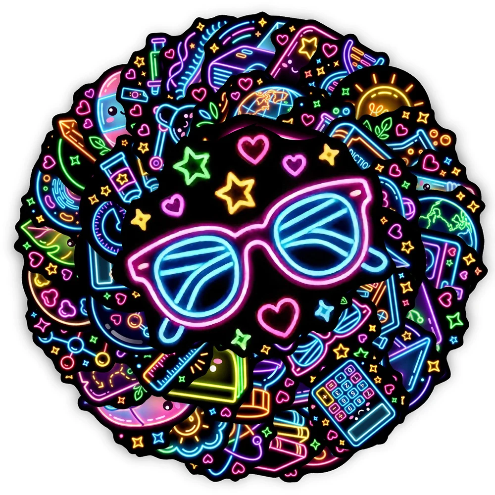 10/30/50pcs Kawaii Neon Science Elements Series Stickers Decals DIY Suitcase Phone Laptop Cute Cartoon Creative Sticker Toy Gift