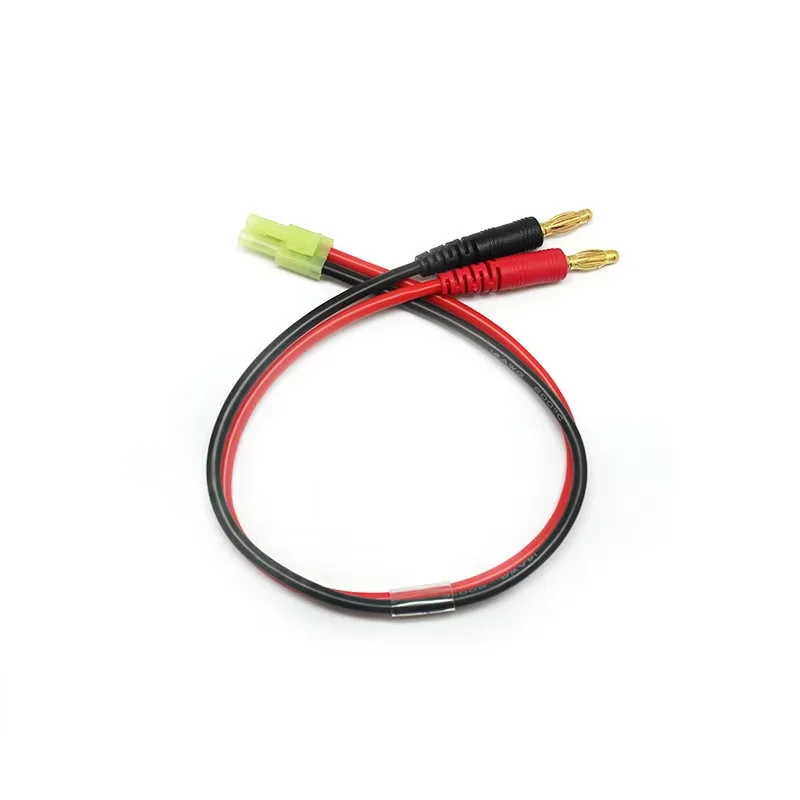 30PCS Mini Tamiya To 4mm Banana Plug Charger Lead 14AWG 300mm Charge Cable For RC Drone Airplane Lipo Battery