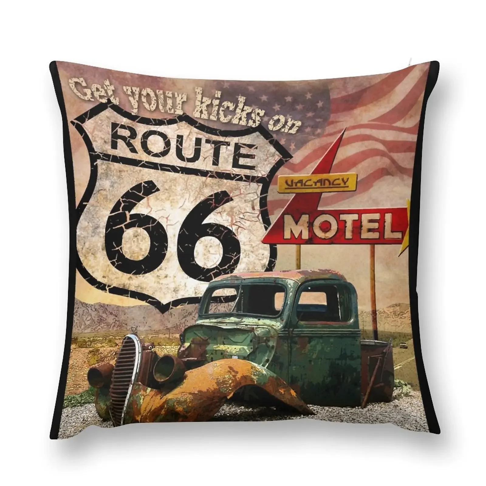 Get your Kicks on Route 66 Classic Throw Pillow pillow cover christmas Custom Cushion Cushion Cover Luxury Cushions pillow