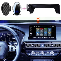 Car Phone Holder For Honda Civic 11th Gen 2022 2023 2024 Screen Panel Fixed Base 15W Wireless Charging Phone Mount Car Stand