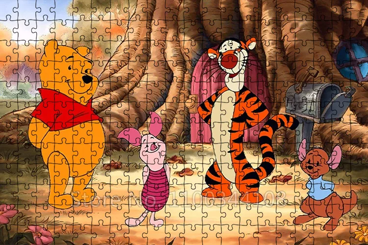 Winnie The Pooh Puzzle Disney Movie Cartoon Jigsaw Puzzles 300/500/1000 Pieces wooden Picture Collection Children's Leisure Toys