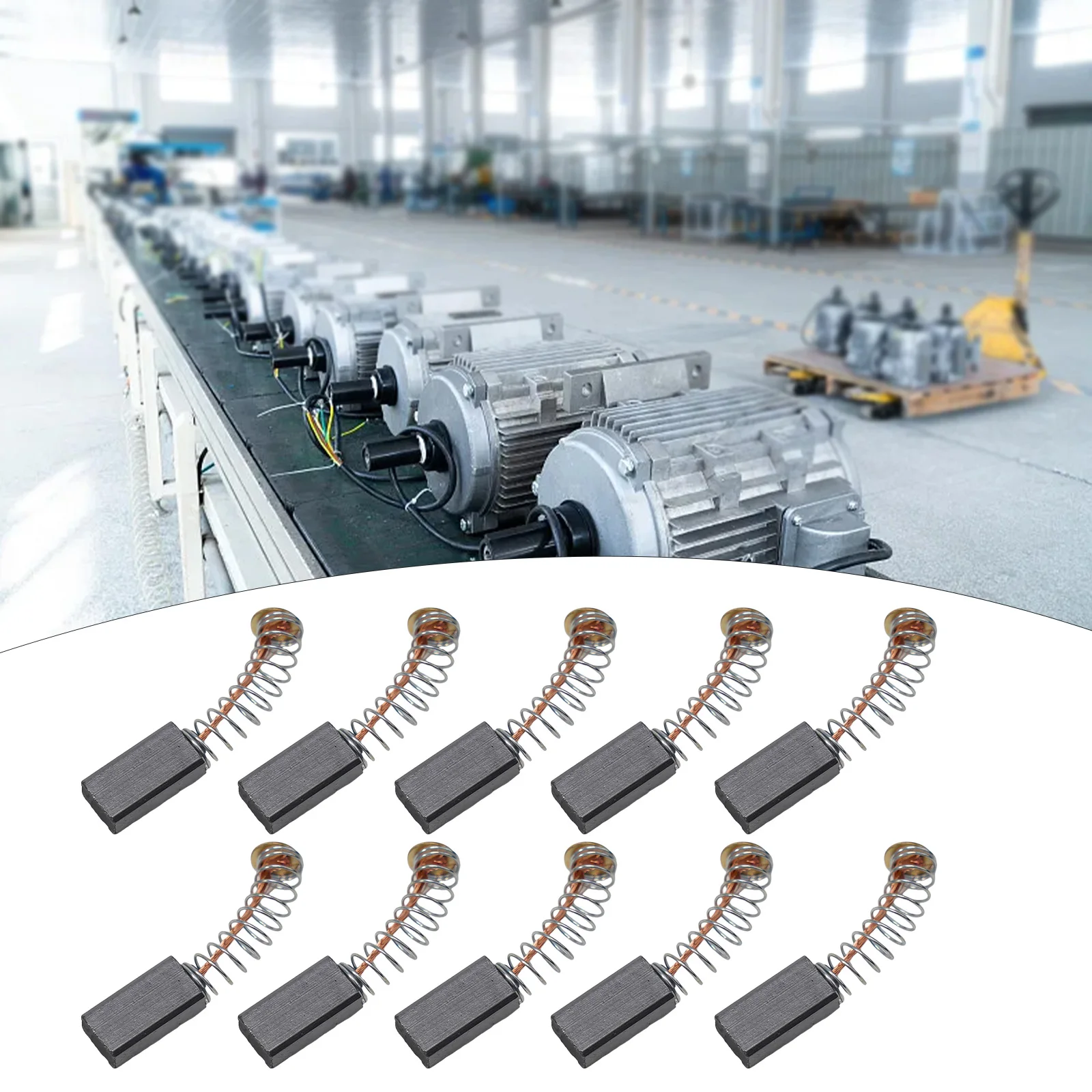 Carbon Brushes for Electric Motors 12 X 6 X 4 mm 10 pcs Replacement Set for Power Tool Motor Commutator Maintenance
