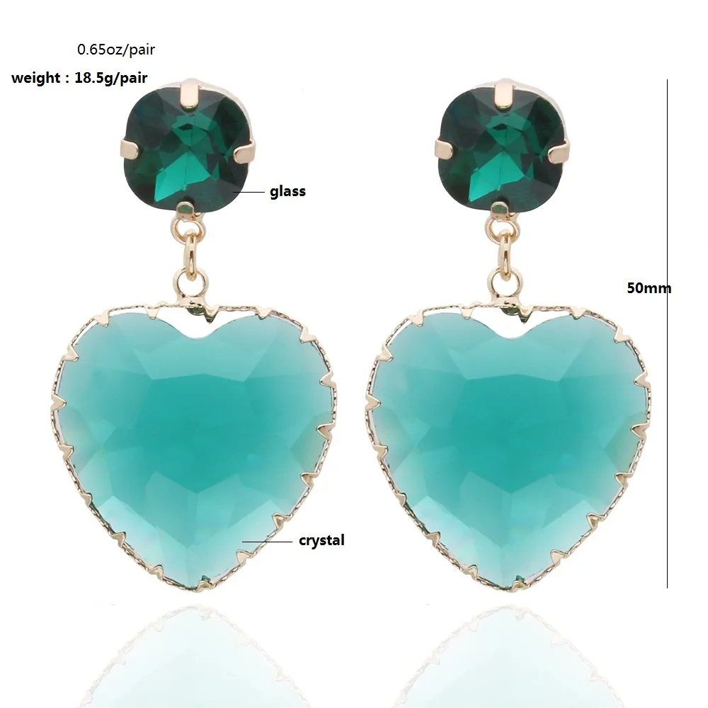Orecchini pendenti a forma di cuore di San Valentino, orecchini di cristallo rosso Orecchini di nozze gioielli regalo di ringraziamento