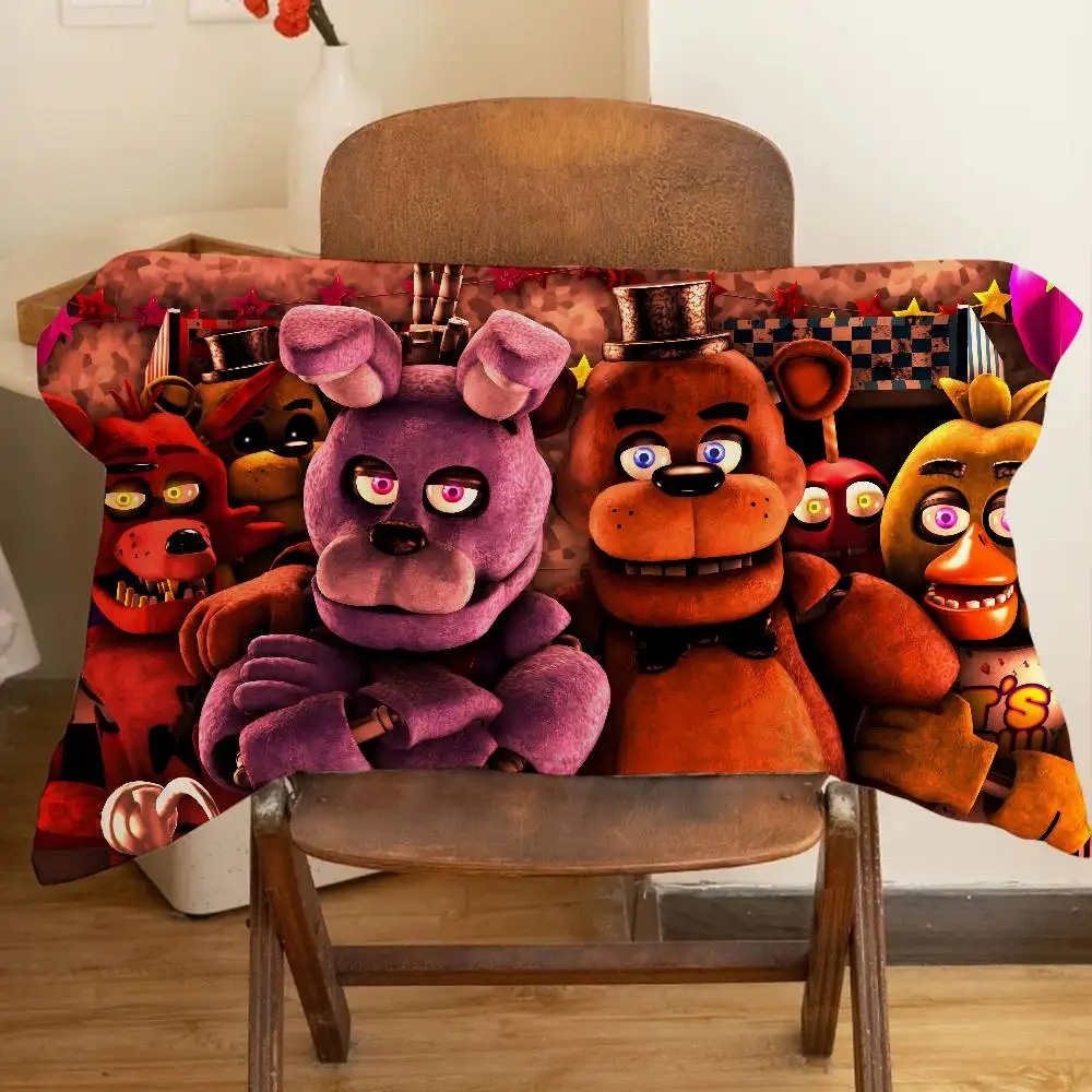 Cute F-FNAF Quick-Dry Polyester Pillowcase for Adult Women, Anti-Oil, Non-Slip, Sweat-Absorbent, Home Use