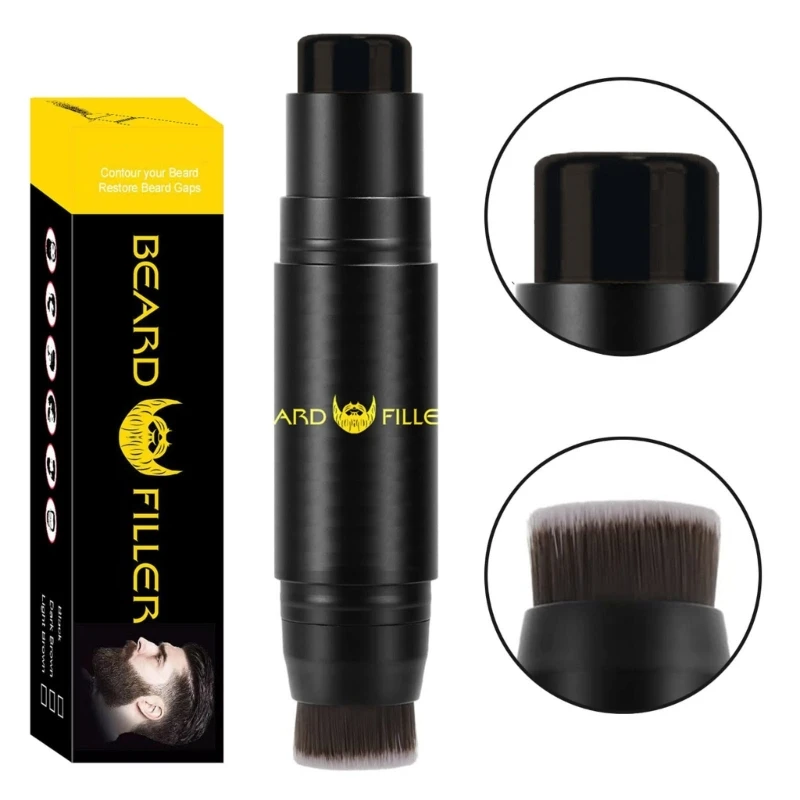 Beard Filler with Brush for Men Beard Filling Pen Cream Creates Natural Looking Beard Waterproof Sweatproof Long Lasting