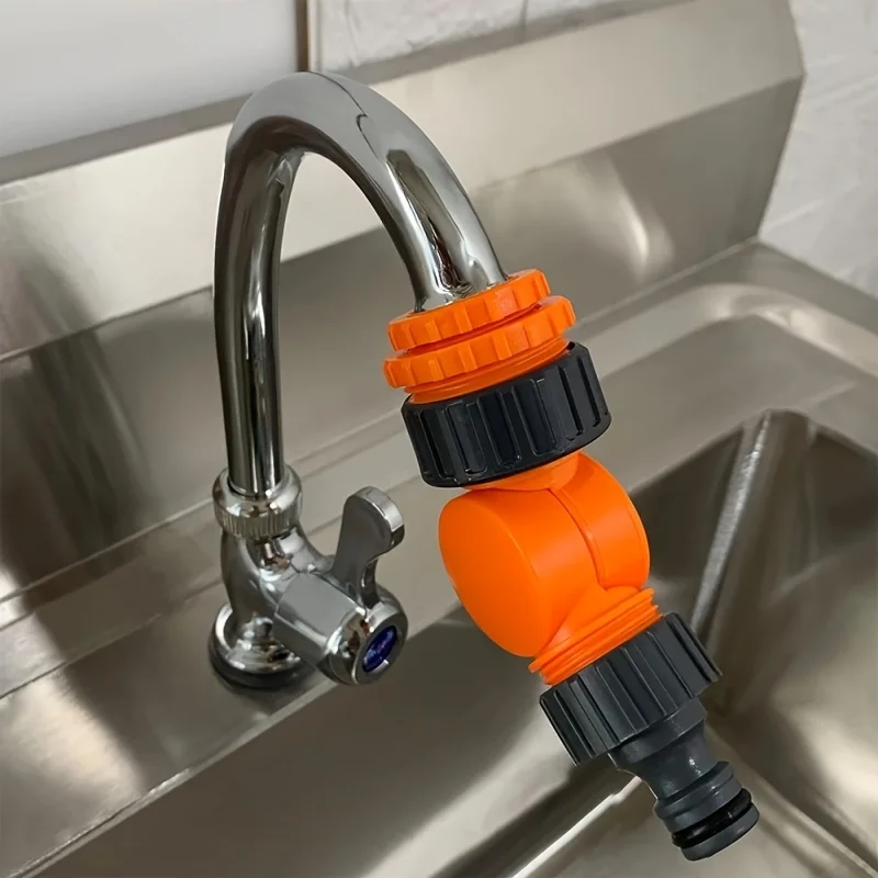 2Pcs 360 Degree Swivel Tap Adapter Universal Rotating Anti-Tangle Hose Connector Garden Watering Car Washing Pipe Fittings
